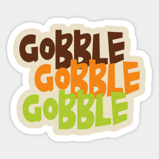 Thanksgiving Gobble Gobble Gobble Sticker